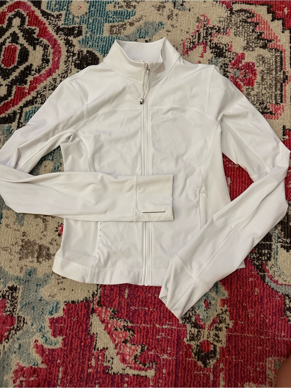lululemon athletica White Zip-Up Bomber Jacket